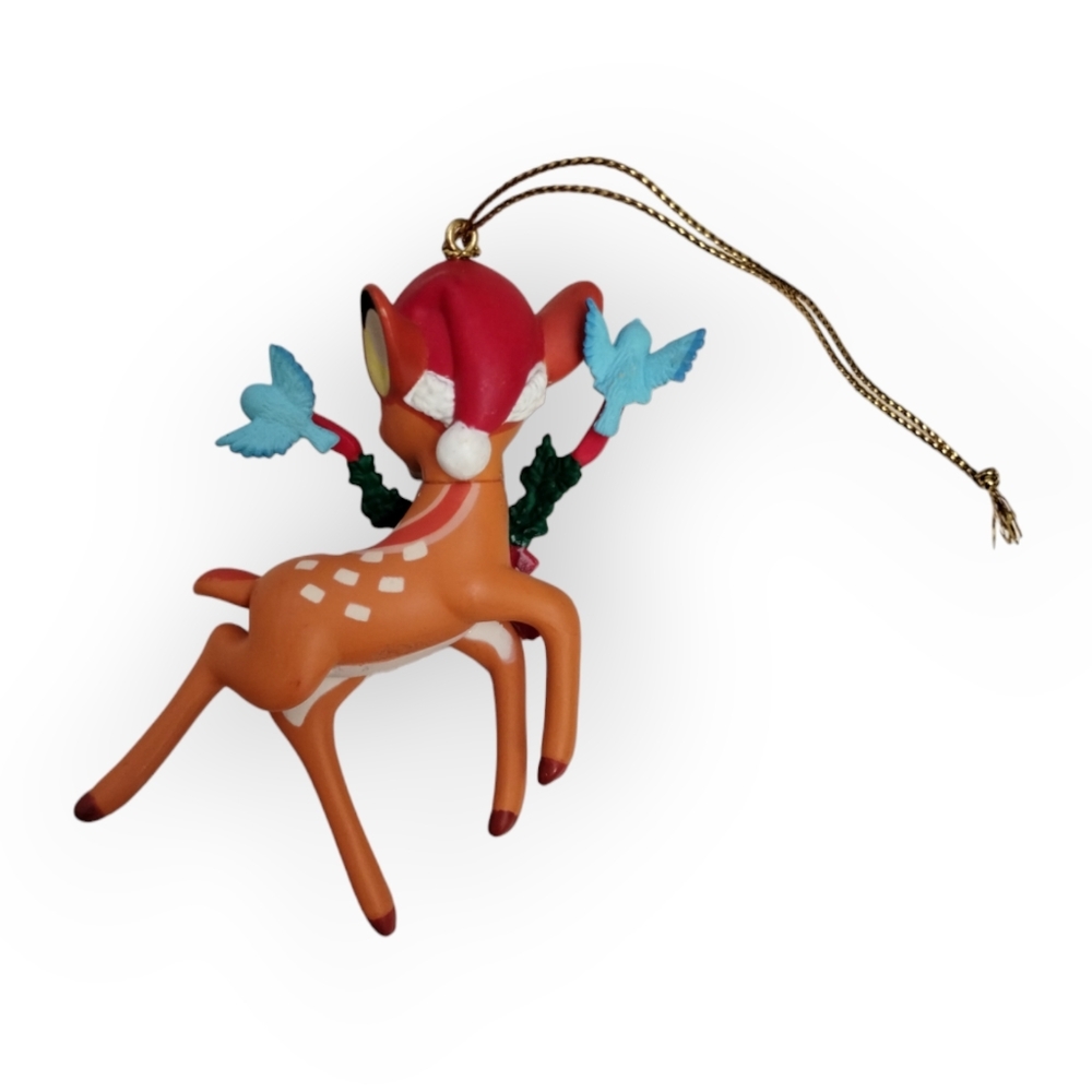 Vintage Grolier Disney Santa Bambi Bird Holly Holiday Tree Ornament - Picture 3 of 3